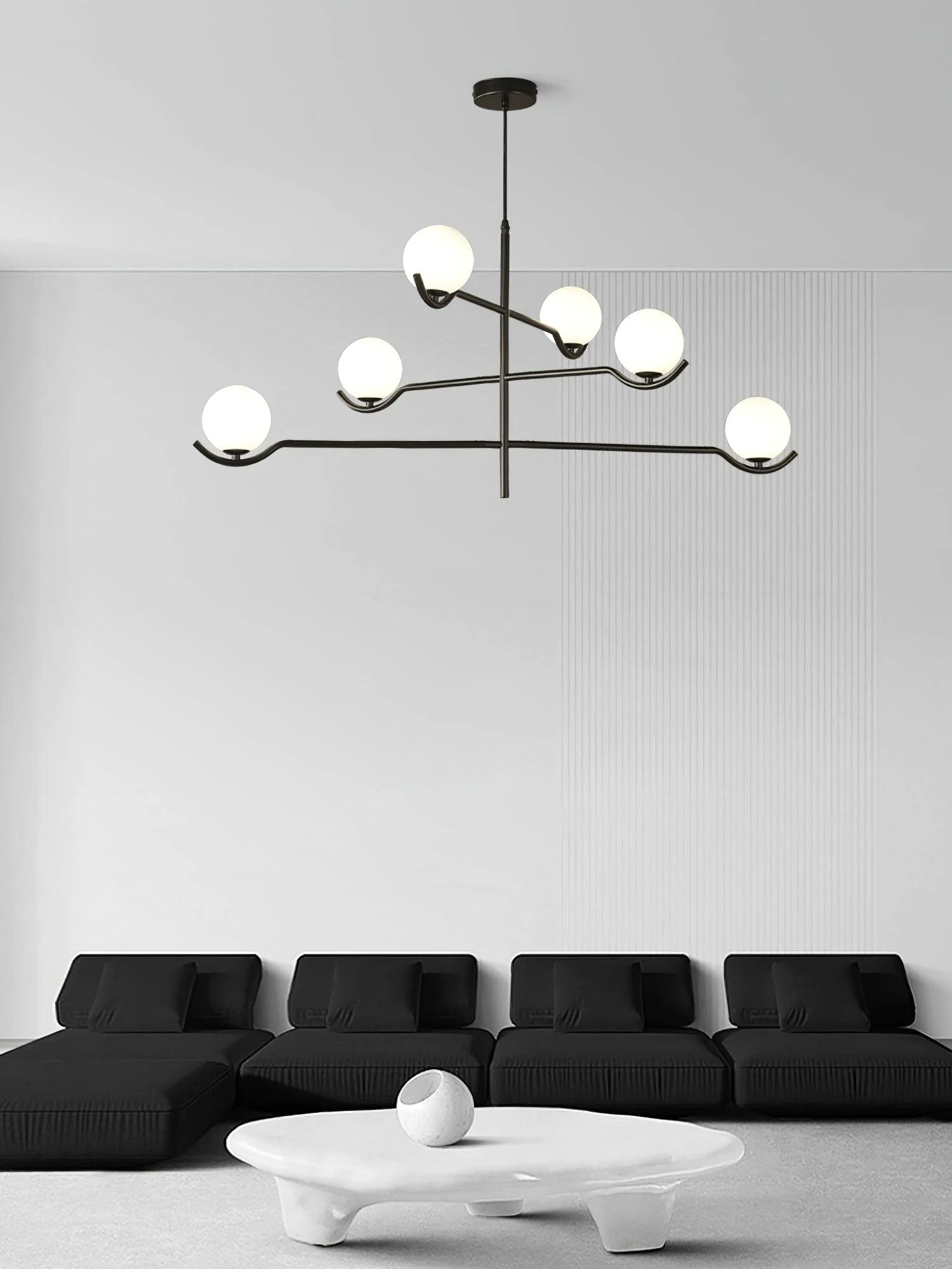 Lustra Pendant Lamp Frame Black Glass - Image 40