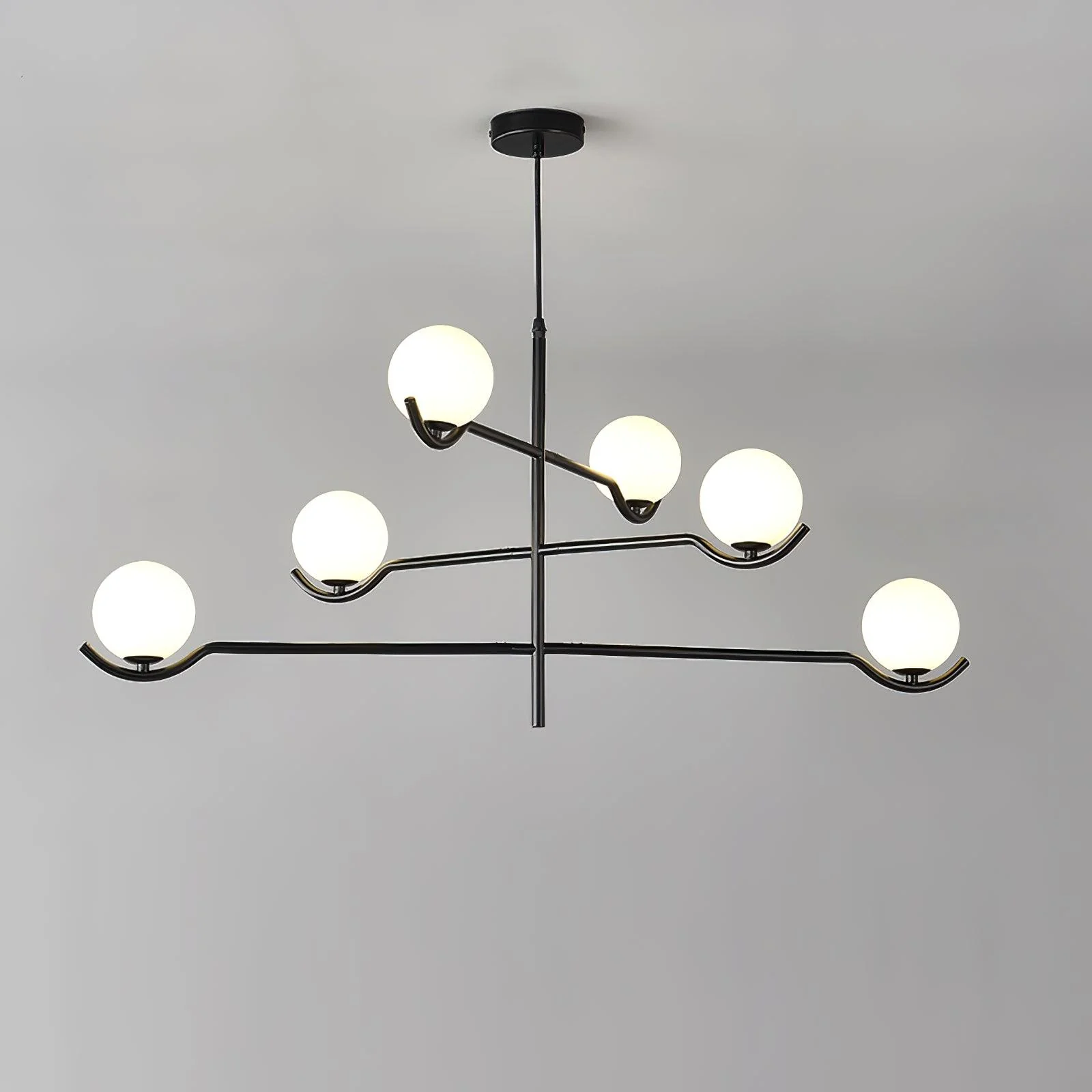 Lustra Pendant Lamp Frame Black Glass - Image 8