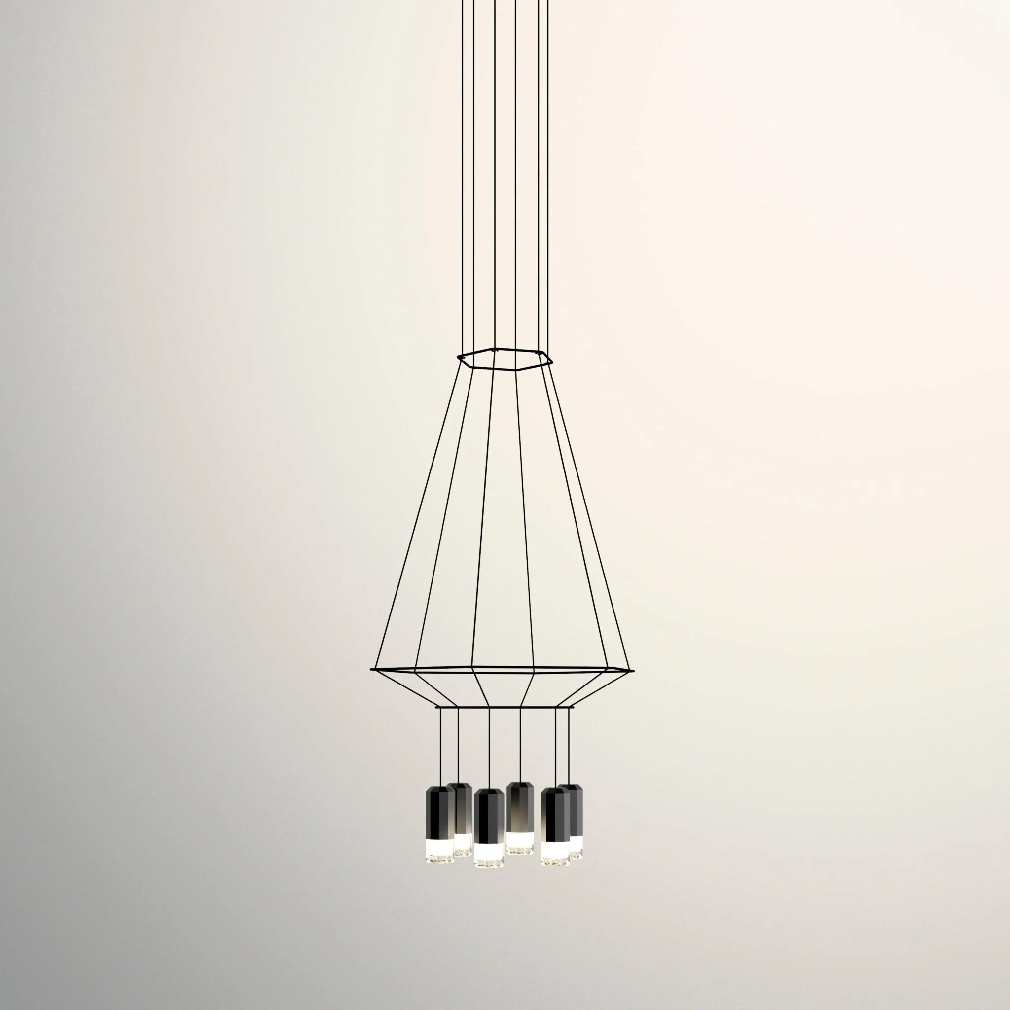 Lustra Pendant Lamp Geometric Wire Black LED - Image 19