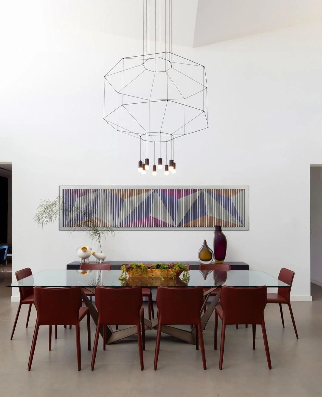 Lustra Pendant Lamp Geometric Wire Black LED - Image 50