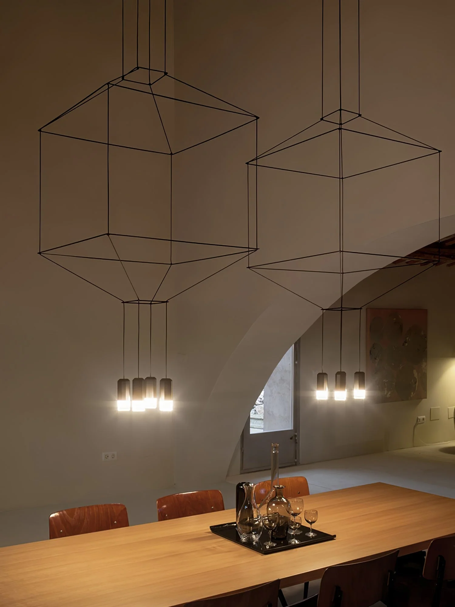 Lustra Pendant Lamp Geometric Wire Black LED - Image 73