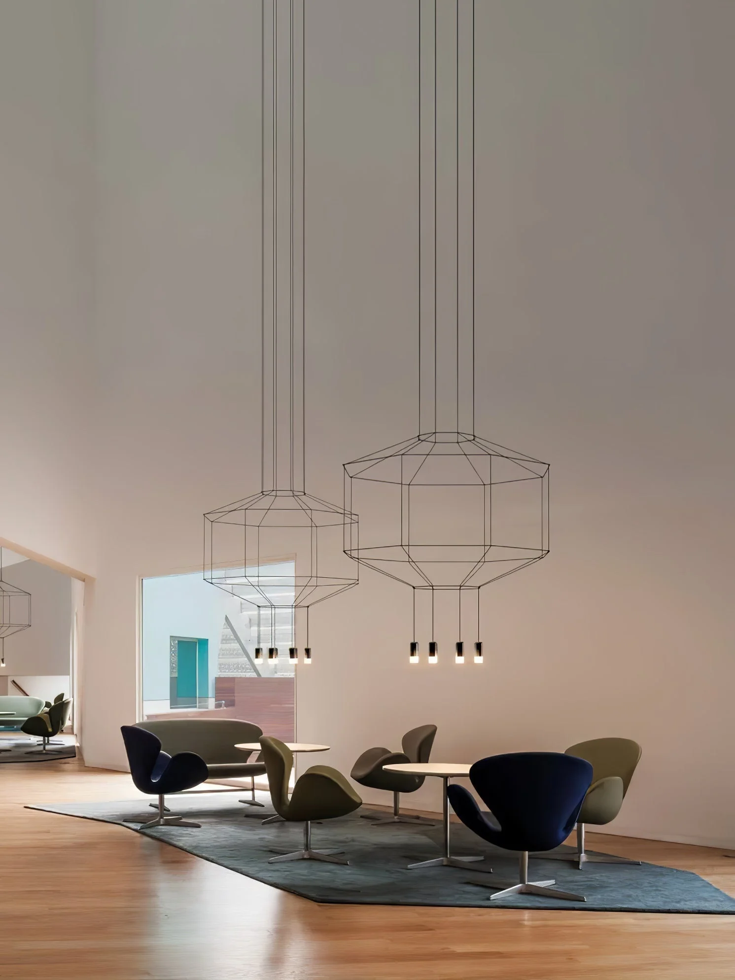 Lustra Pendant Lamp Geometric Wire Black LED - Image 74