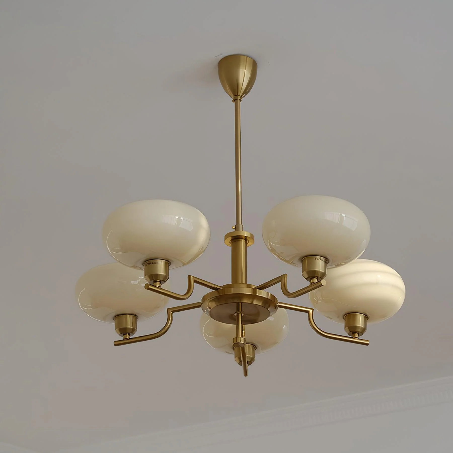 Lustra Pendant Lamp Glass Globe Brass Frame - Image 15