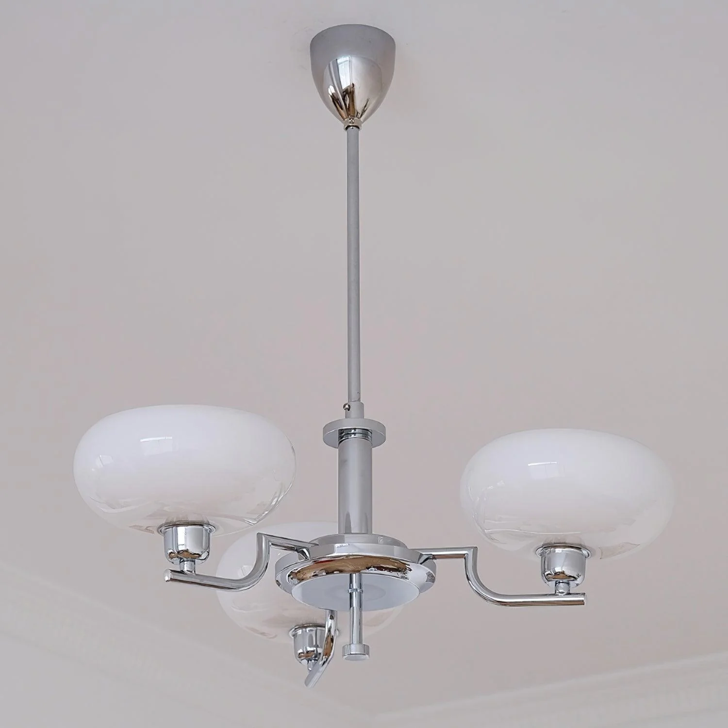 Lustra Pendant Lamp Glass Globe Brass Frame - Image 17