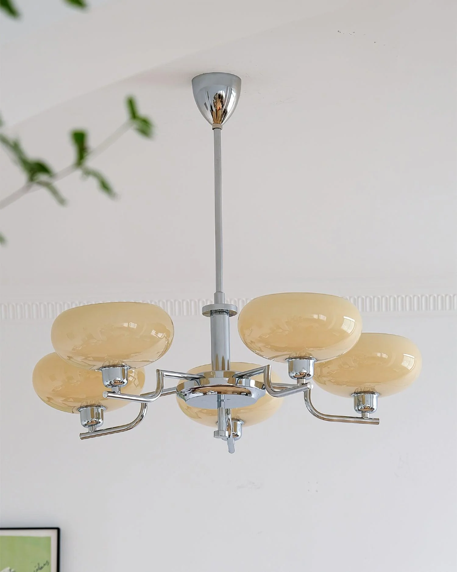 Lustra Pendant Lamp Glass Globe Brass Frame - Image 36