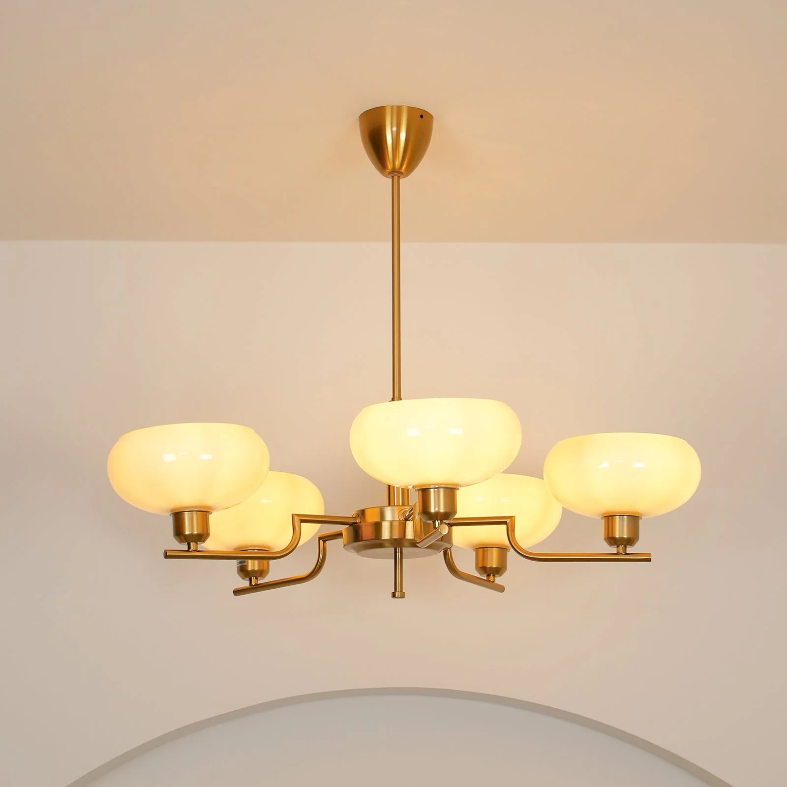 Lustra Pendant Lamp Glass Globe Brass Frame - Image 40