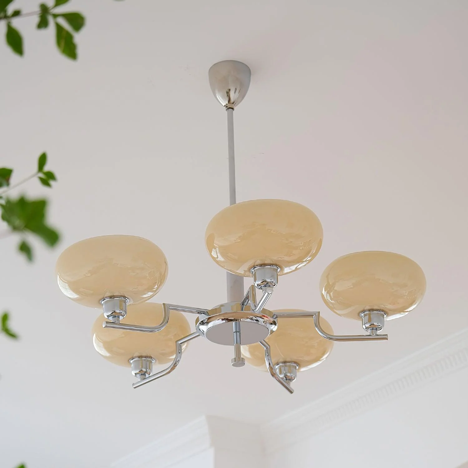 Lustra Pendant Lamp Glass Globe Brass Frame - Image 41