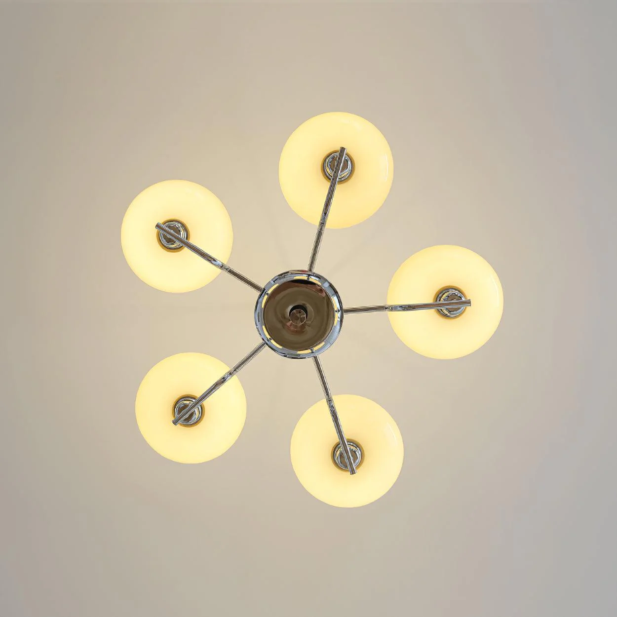 Lustra Pendant Lamp Glass Globe Brass Frame - Image 5