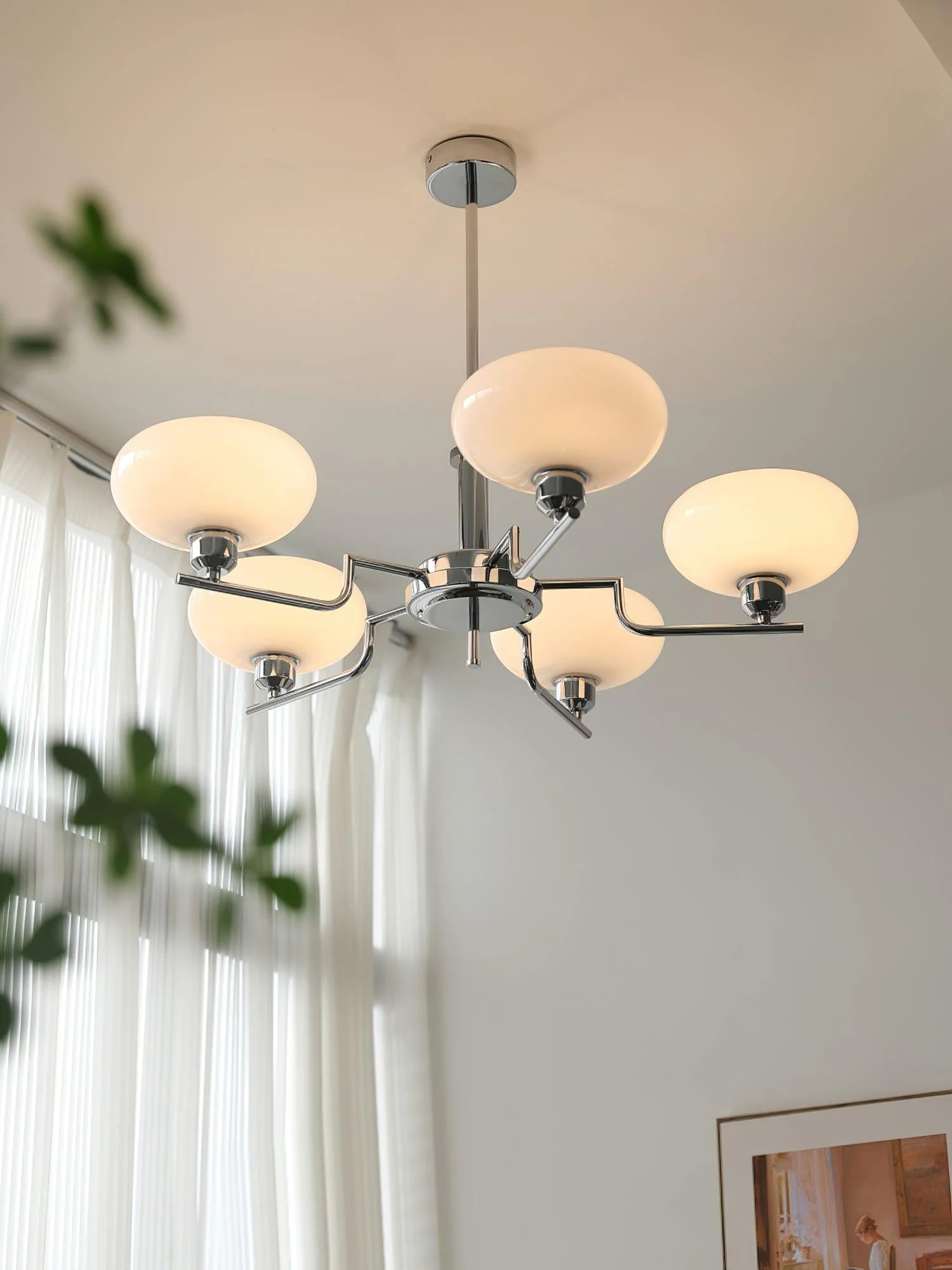 Lustra Pendant Lamp Glass Globe Brass Frame - Image 52