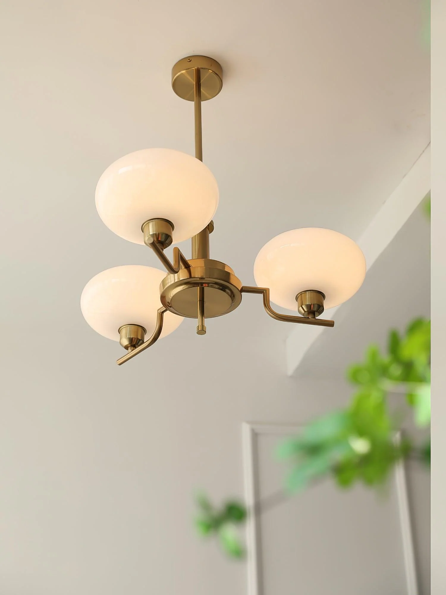Lustra Pendant Lamp Glass Globe Brass Frame - Image 65