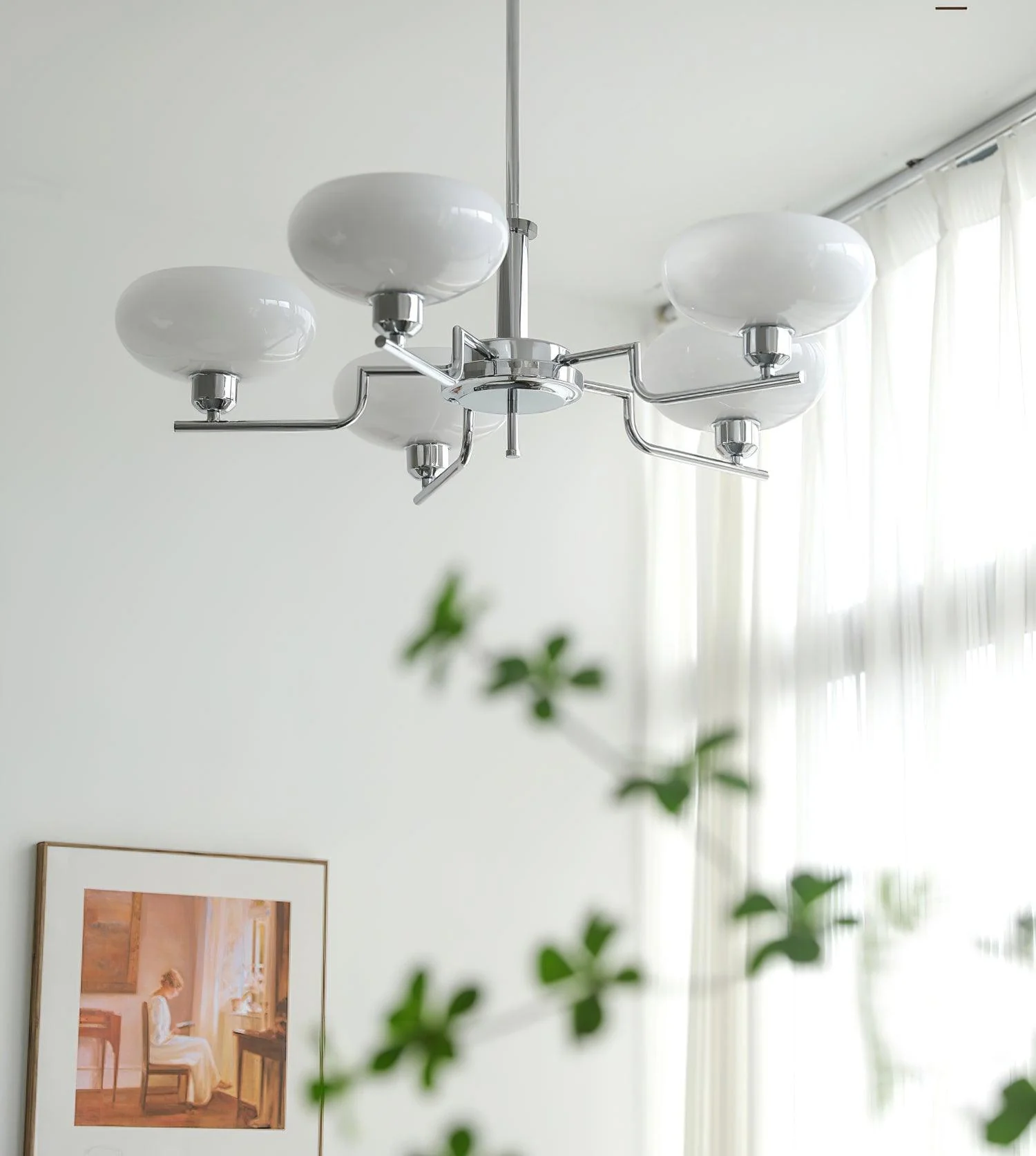 Lustra Pendant Lamp Glass Globe Brass Frame - Image 66