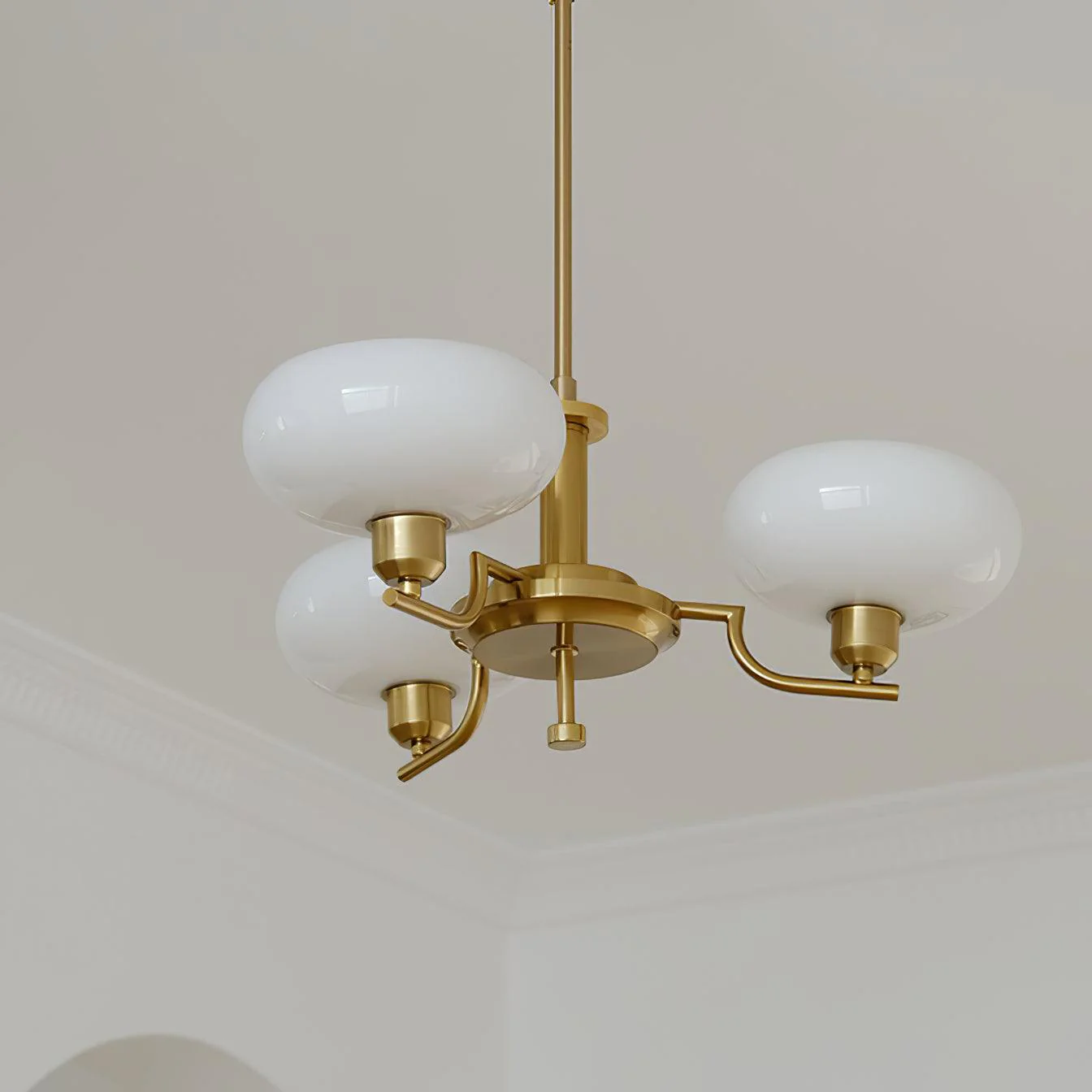 Lustra Pendant Lamp Glass Globe Brass Frame - Image 7
