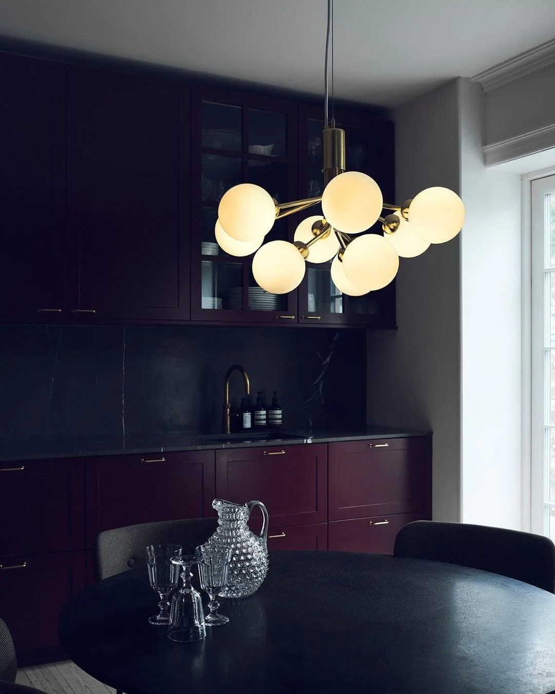 Lustra Pendant Lamp Glass Globe Cluster Brass - Image 13