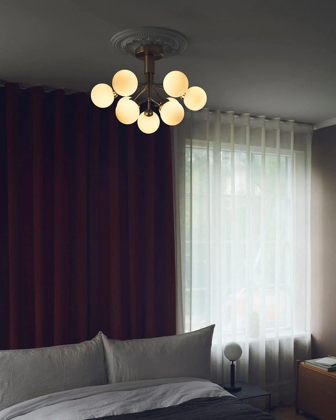 Lustra Pendant Lamp Glass Globe Cluster Brass - Image 14