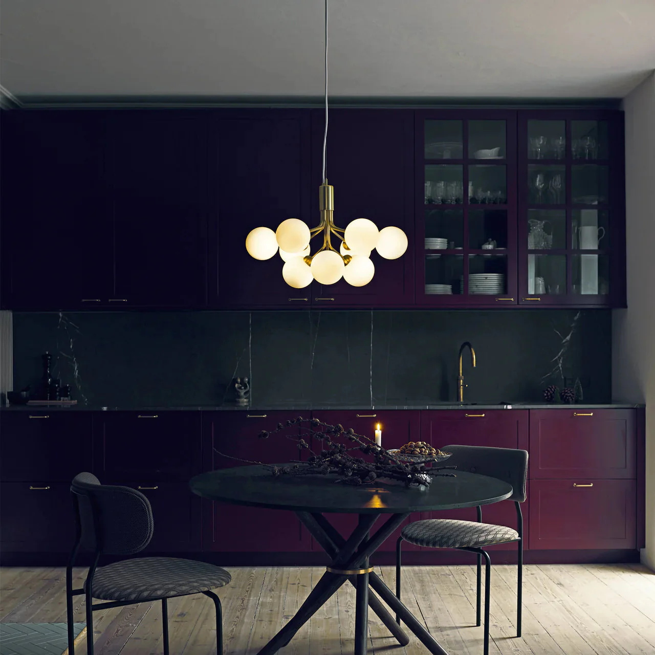 Lustra Pendant Lamp Glass Globe Cluster Brass - Image 23