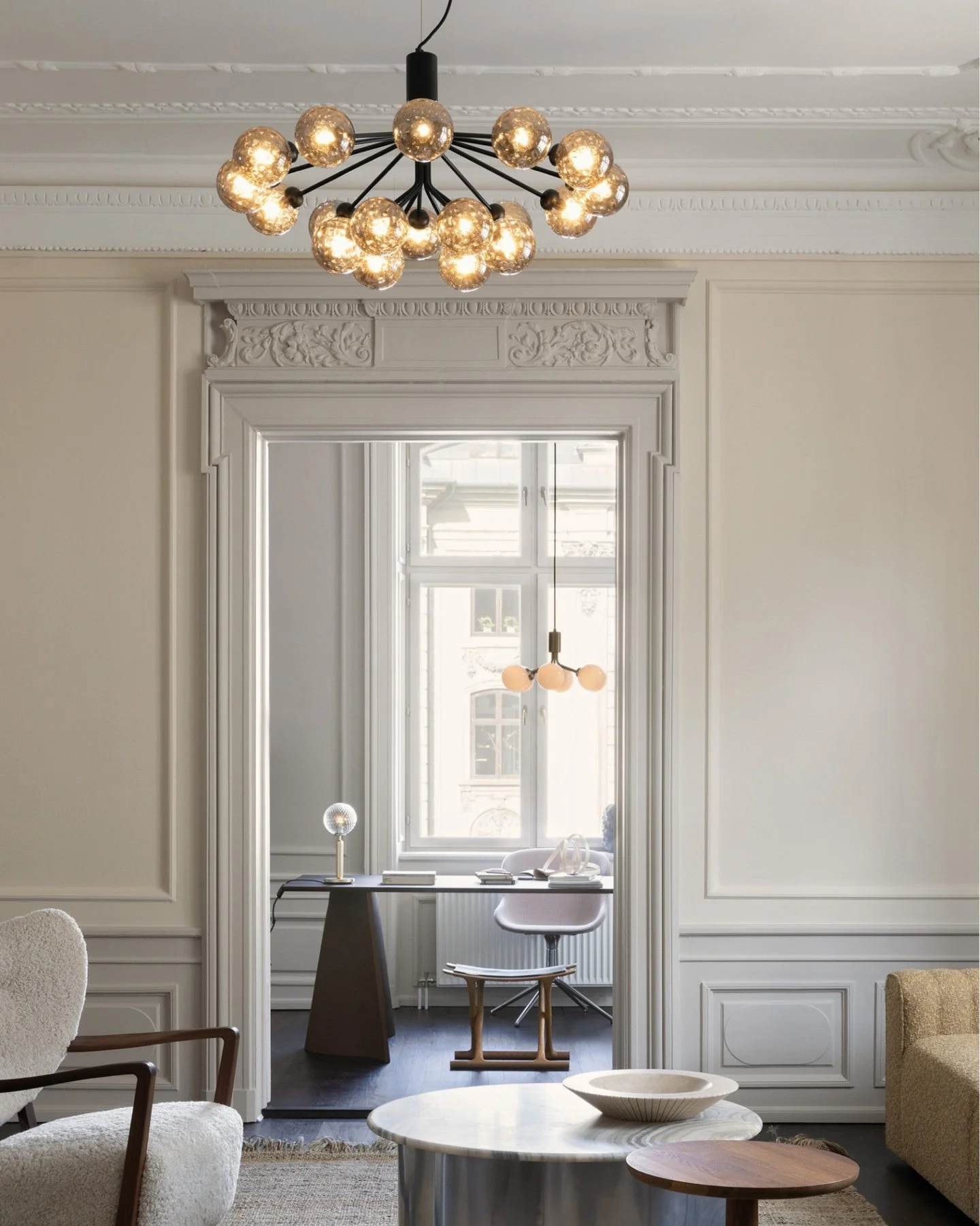 Lustra Pendant Lamp Glass Globe Cluster Brass - Image 27