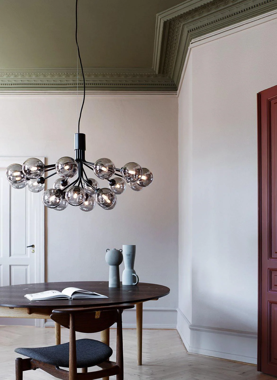 Lustra Pendant Lamp Glass Globe Cluster Brass - Image 3