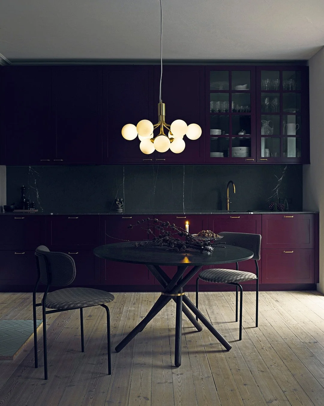 Lustra Pendant Lamp Glass Globe Cluster Brass - Image 32