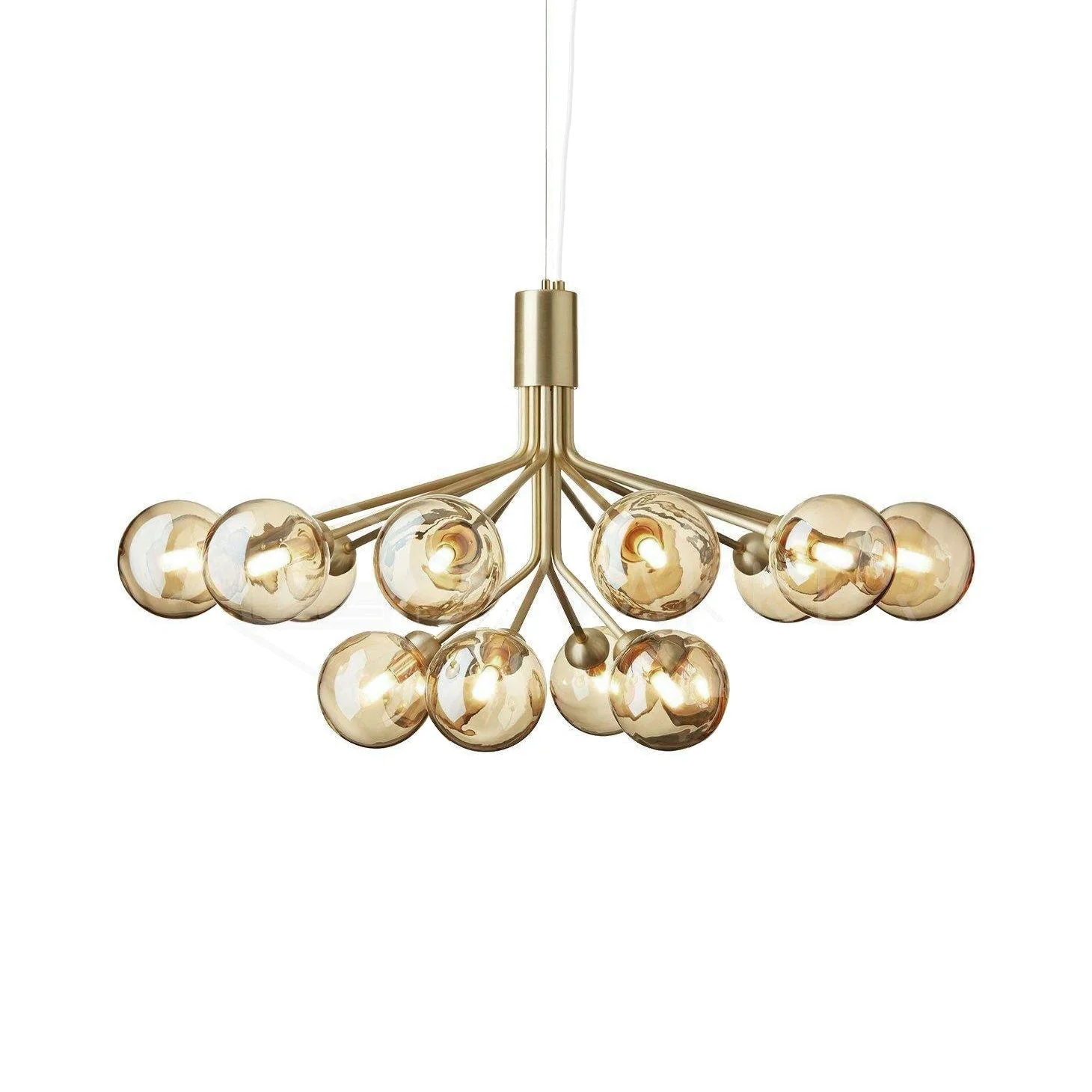Lustra Pendant Lamp Glass Globe Cluster Brass - Image 47