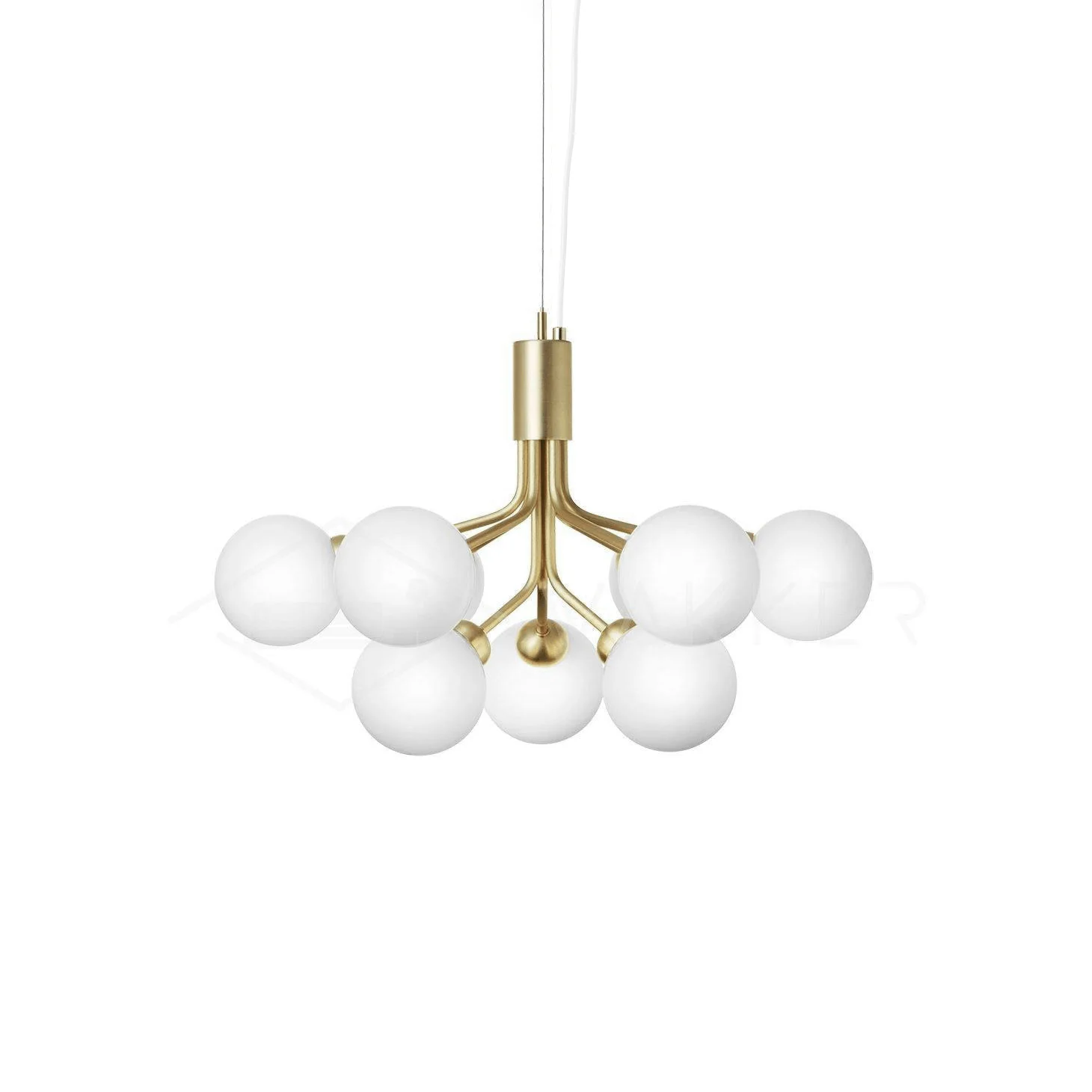 Lustra Pendant Lamp Glass Globe Cluster Brass - Image 48
