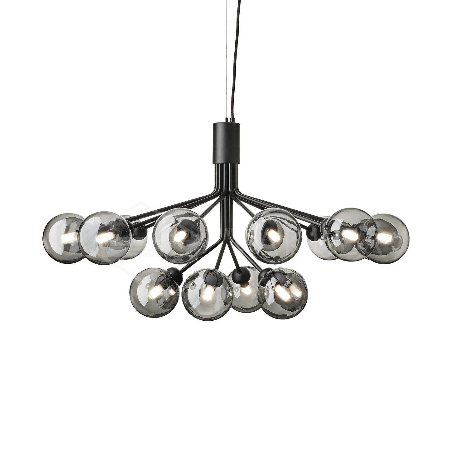 Lustra Pendant Lamp Glass Globe Cluster Brass - Image 57