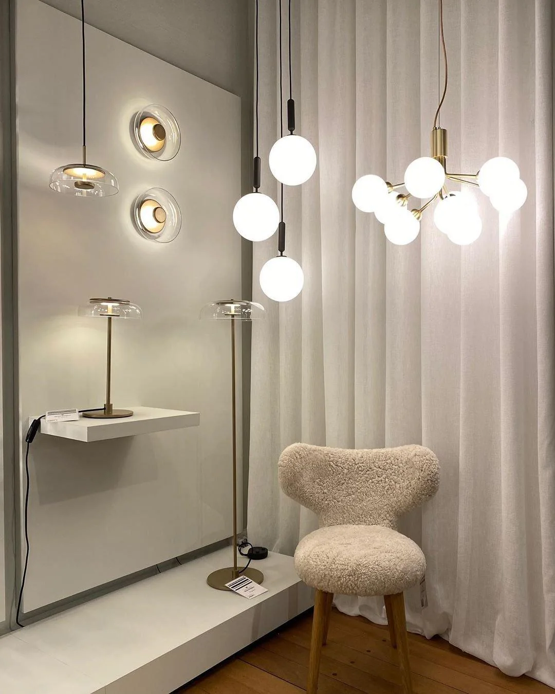 Lustra Pendant Lamp Glass Globe Cluster Brass - Image 6