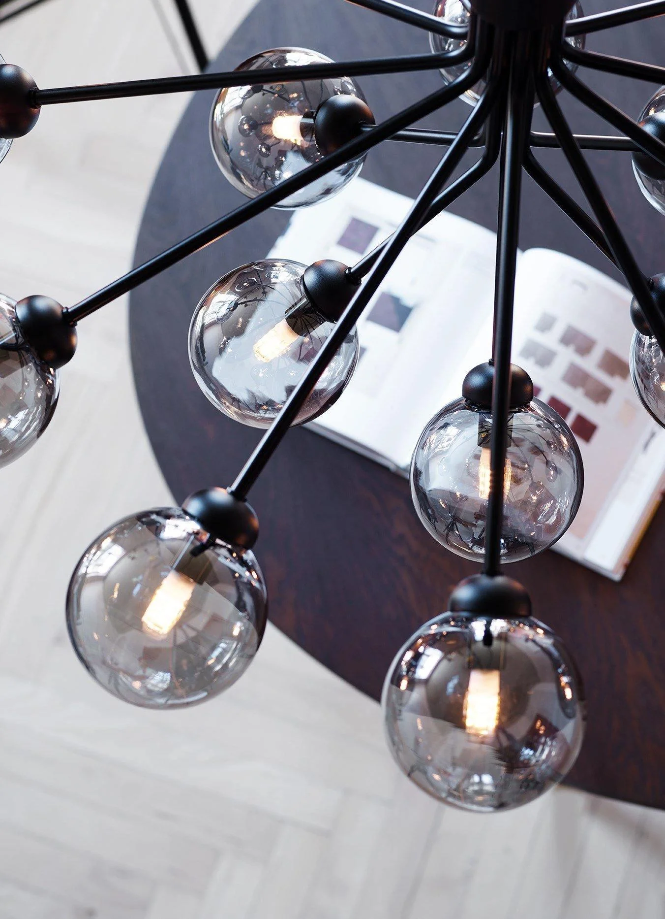 Lustra Pendant Lamp Glass Globe Cluster Brass - Image 67