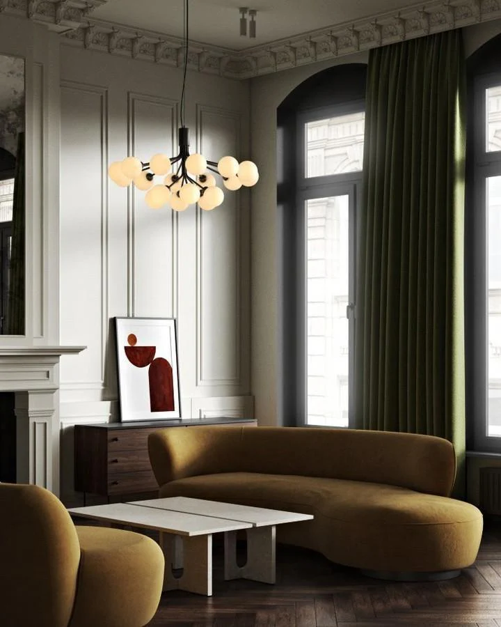 Lustra Pendant Lamp Glass Globe Cluster Brass - Image 68
