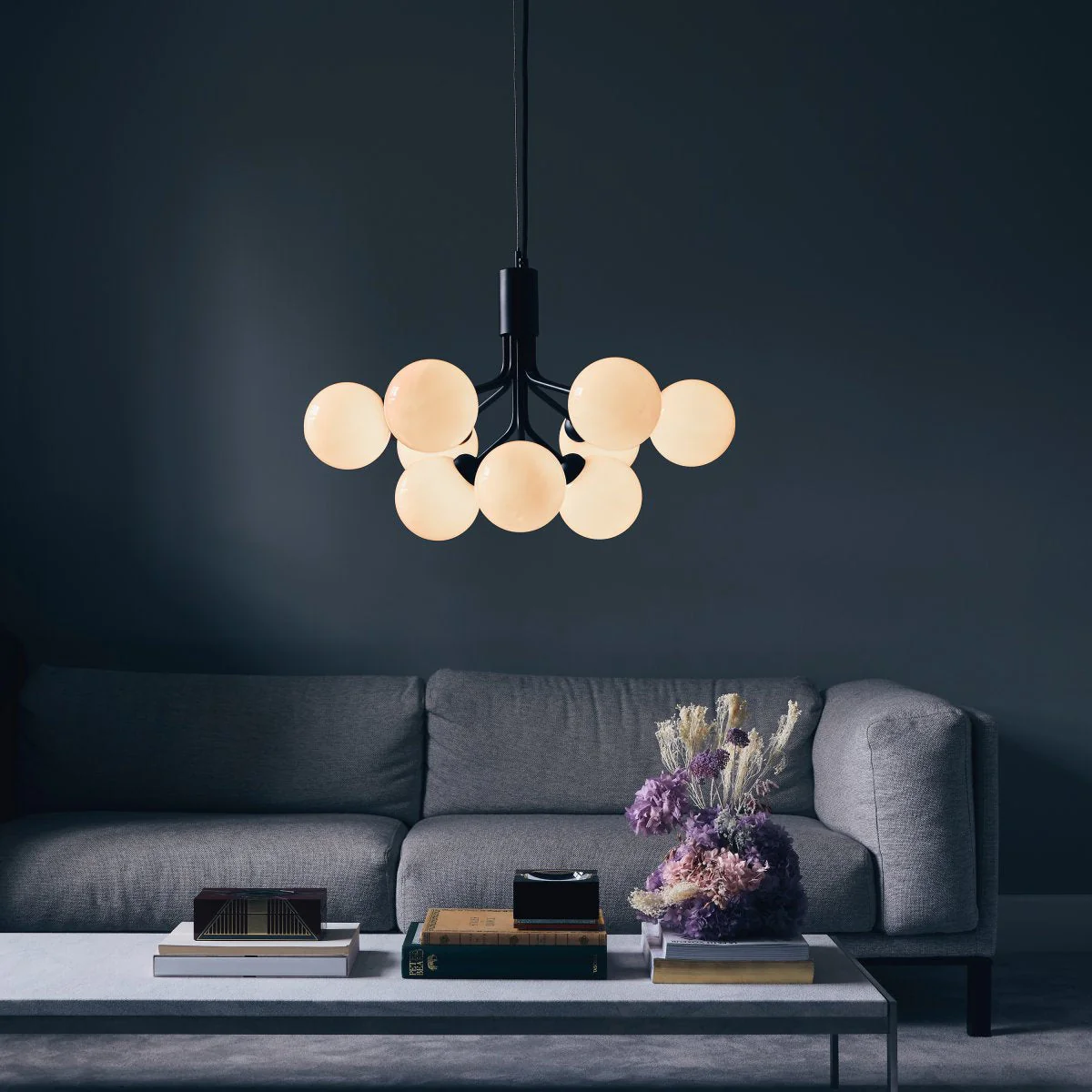 Lustra Pendant Lamp Glass Globe Cluster Brass - Image 8