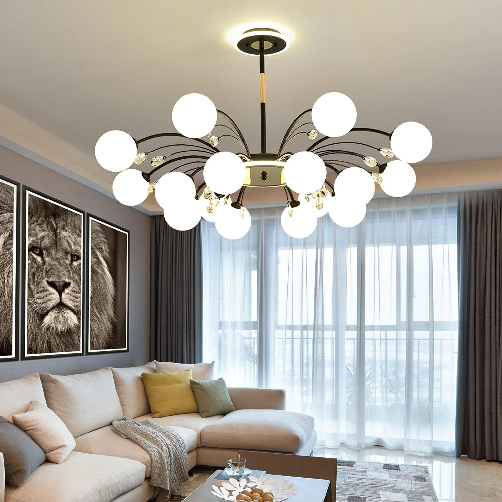 Lustra Pendant Lamp Glass Raindrop - Image 4