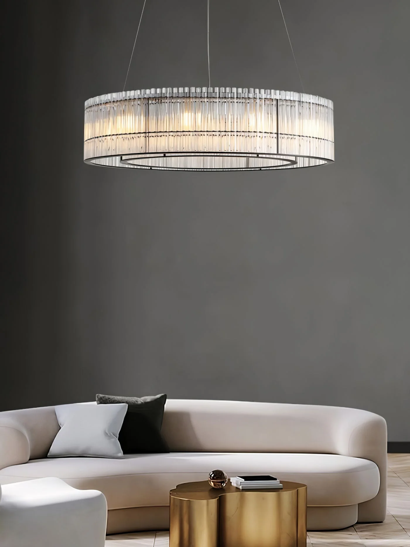 Lustra Pendant Lamp Glass Tube Ring Modern Luxury - Image 12