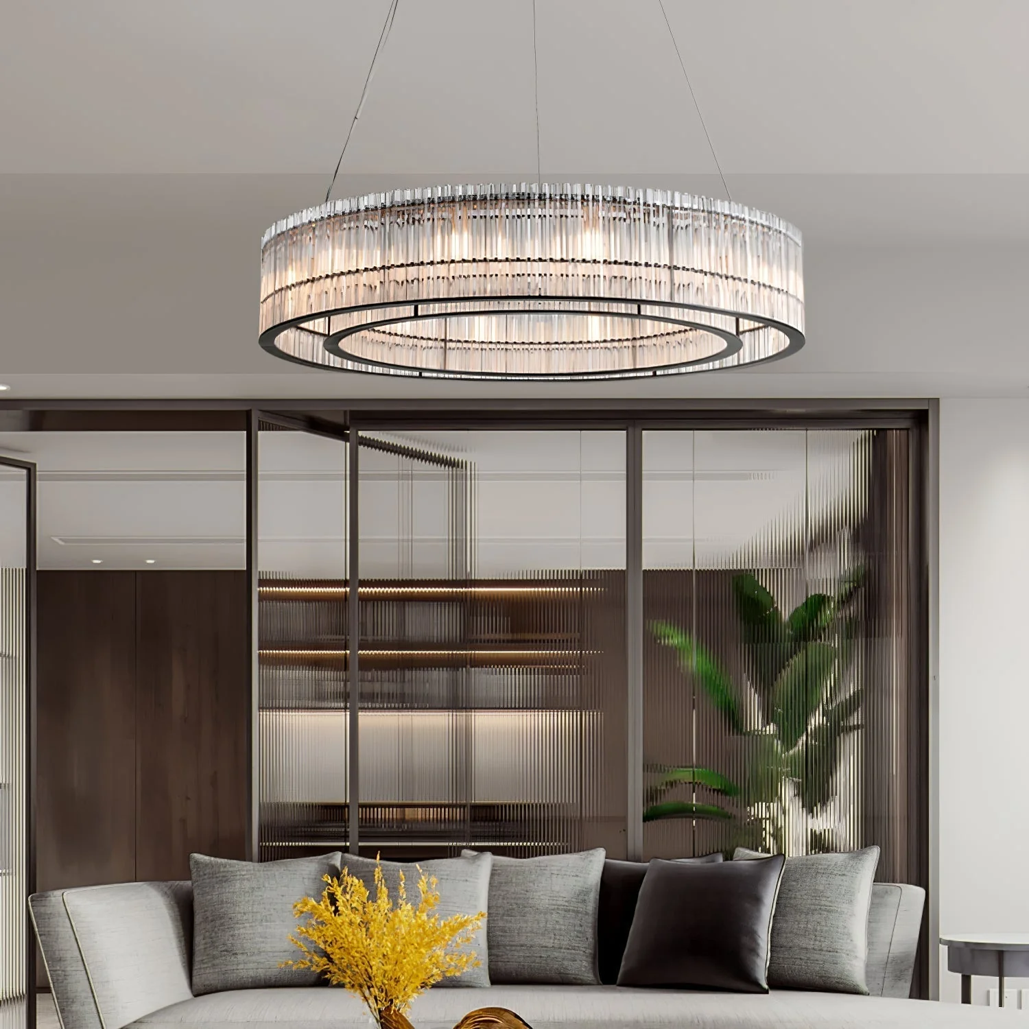 Lustra Pendant Lamp Glass Tube Ring Modern Luxury - Image 16