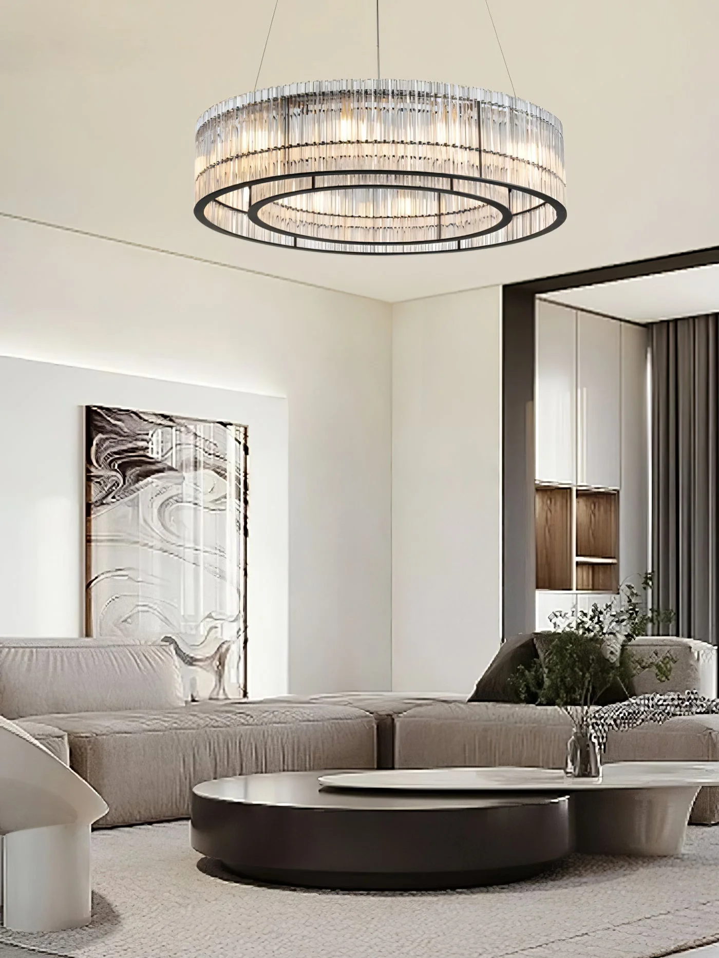 Lustra Pendant Lamp Glass Tube Ring Modern Luxury - Image 23