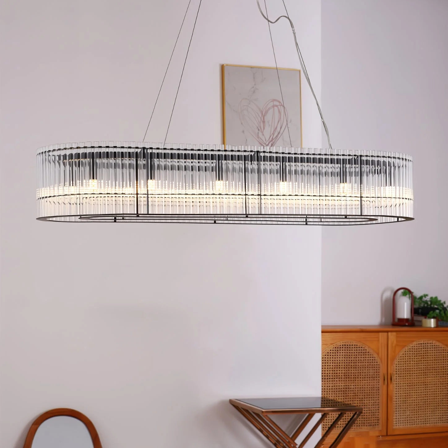 Lustra Pendant Lamp Glass Tube Ring Modern Luxury - Image 31