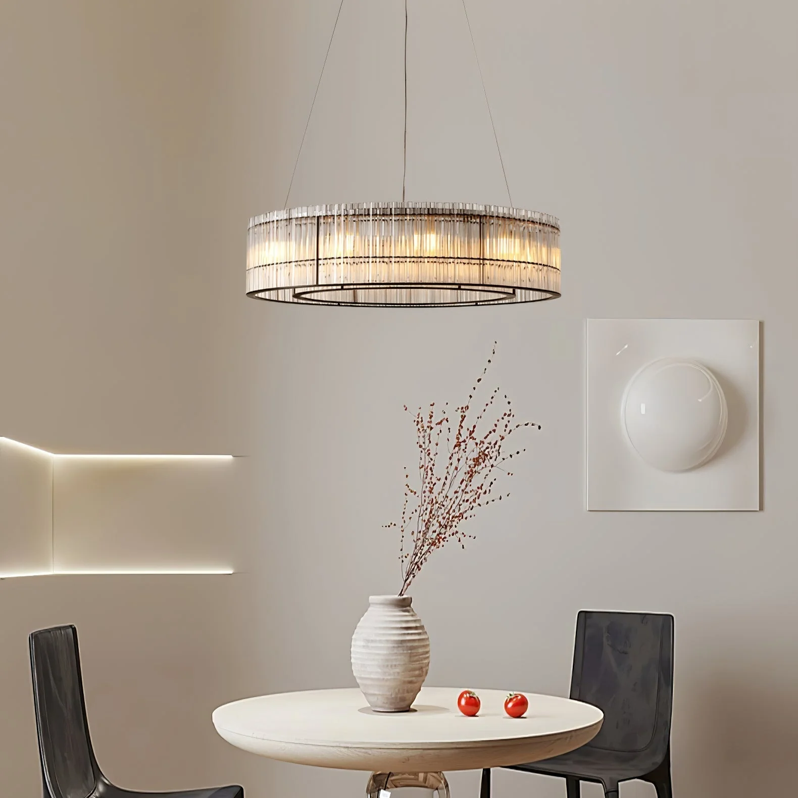 Lustra Pendant Lamp Glass Tube Ring Modern Luxury - Image 4