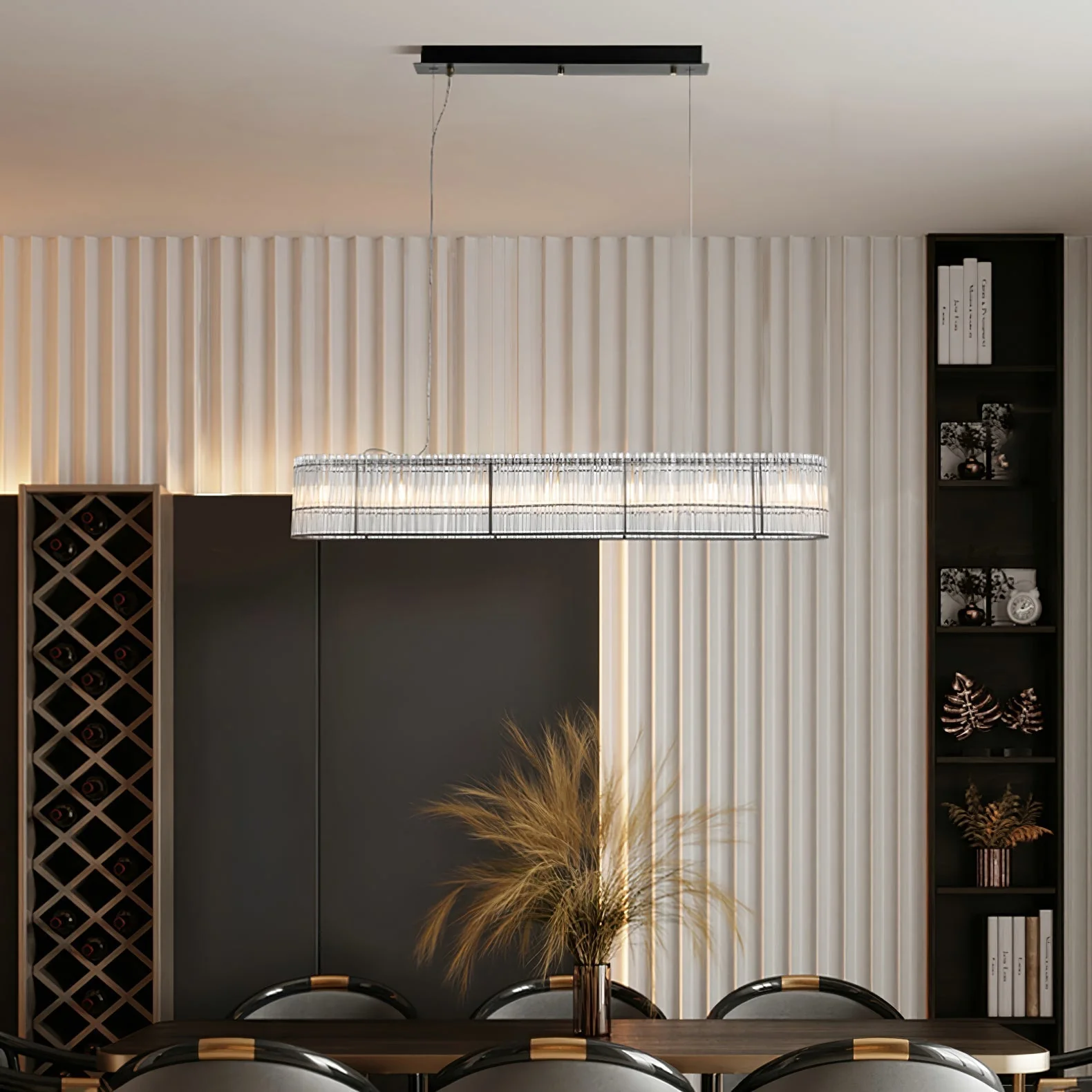 Lustra Pendant Lamp Glass Tube Ring Modern Luxury - Image 7