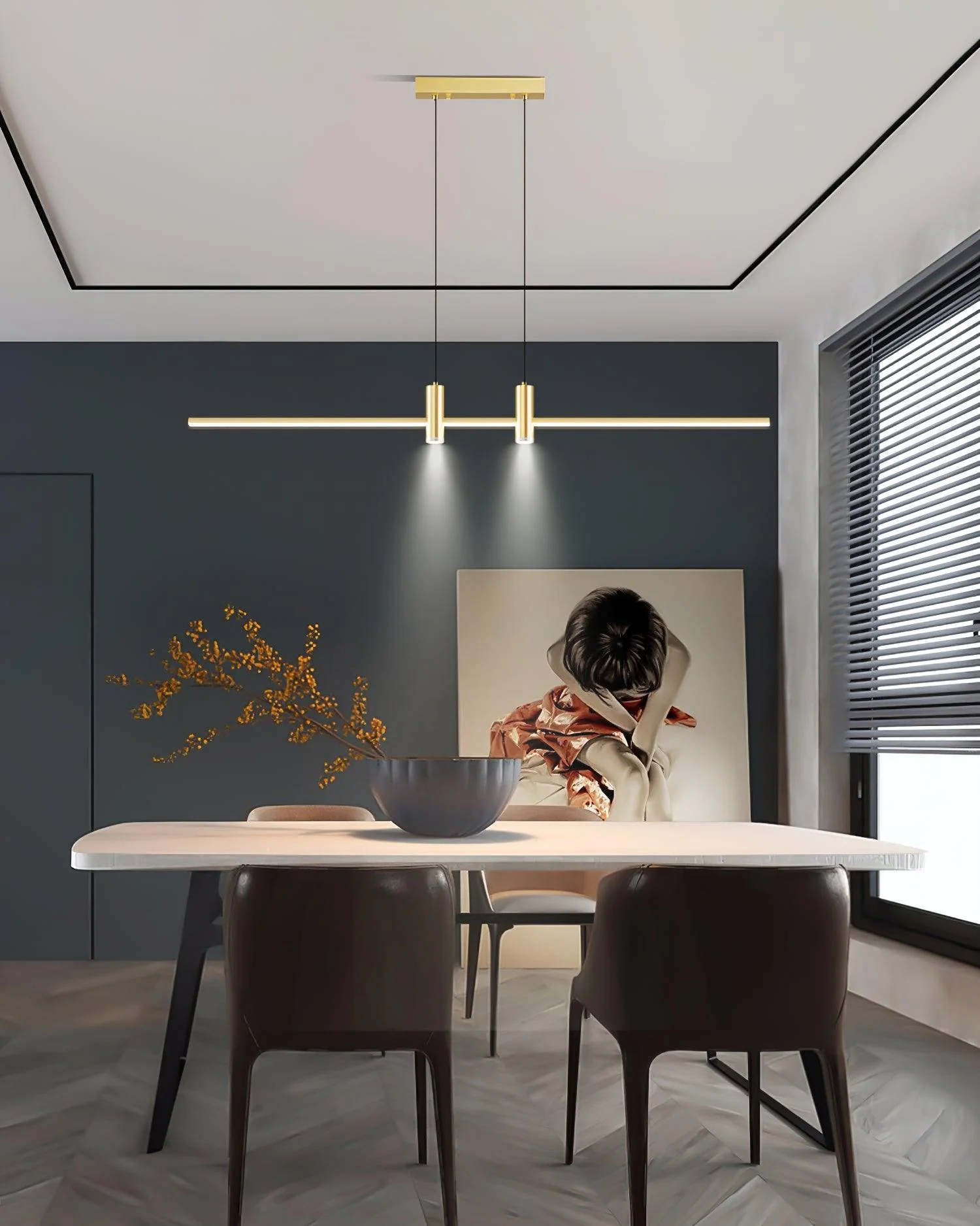 Lustra Pendant Lamp Gold Minimalist for Dining - Image 17