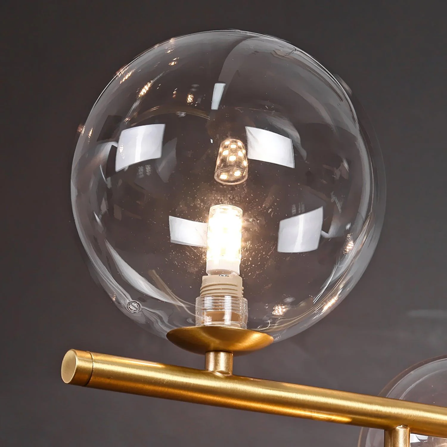 Lustra Pendant Lamp Golden Glass Brass - Image 2