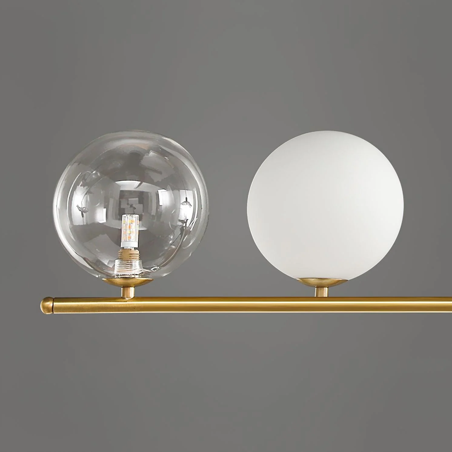 Lustra Pendant Lamp Golden Glass Brass - Image 3