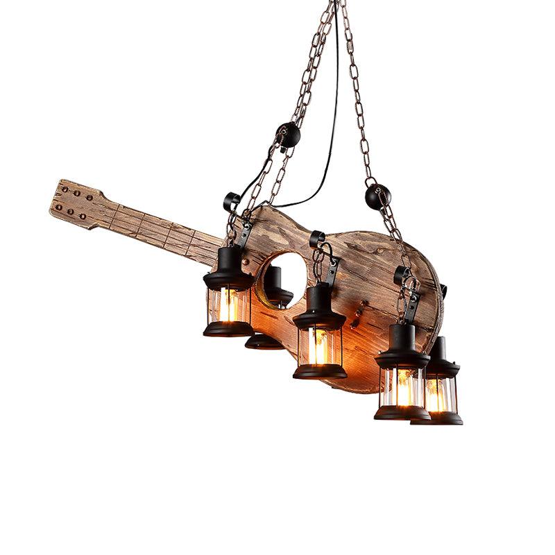Lustra Pendant Lamp Guitar Rustic Wood Vintage - Image 14