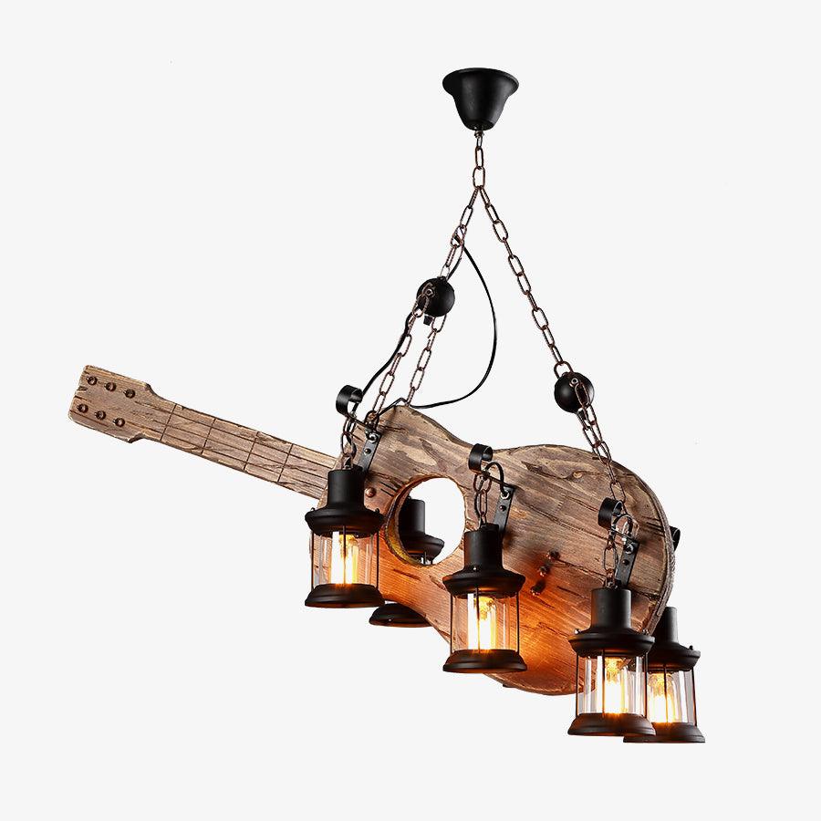 Lustra Pendant Lamp Guitar Rustic Wood Vintage - Image 18