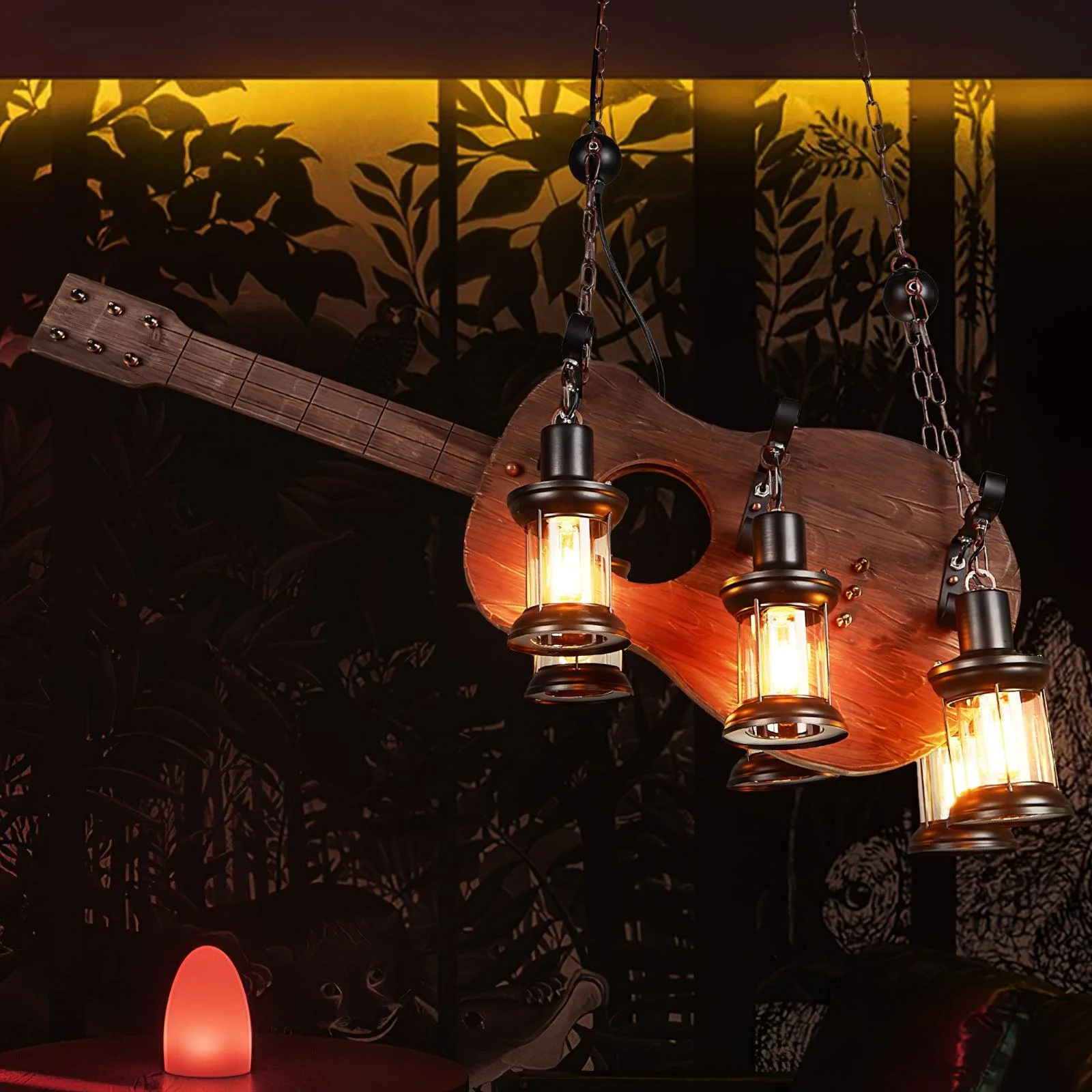 Lustra Pendant Lamp Guitar Rustic Wood Vintage - Image 24