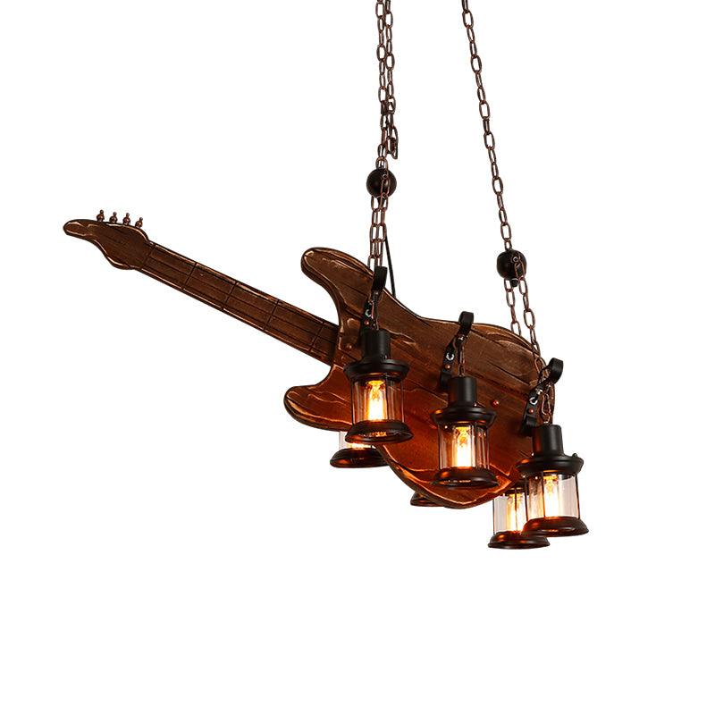Lustra Pendant Lamp Guitar Rustic Wood Vintage - Image 25