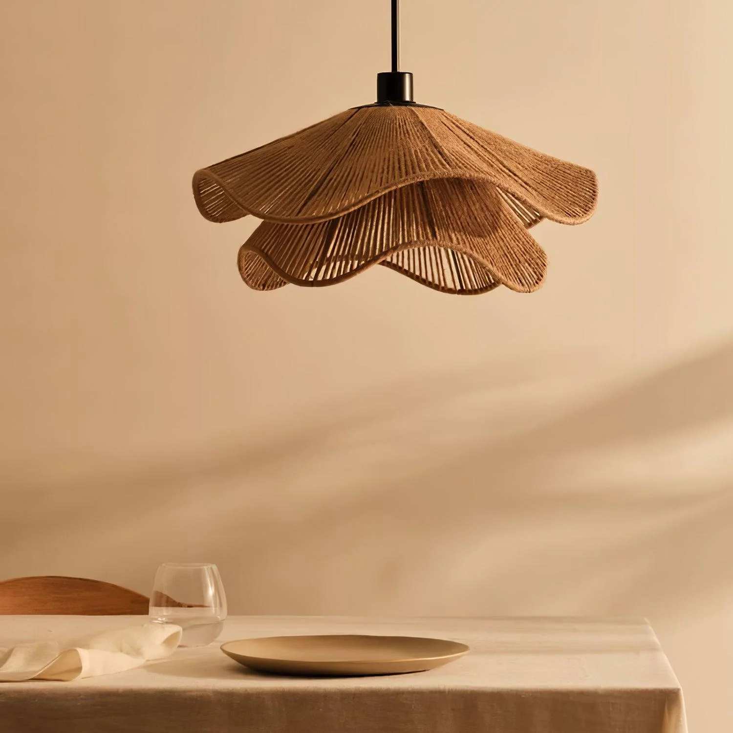 Lustra Pendant Lamp Handmade Straw Hat Double Layer - Image 30
