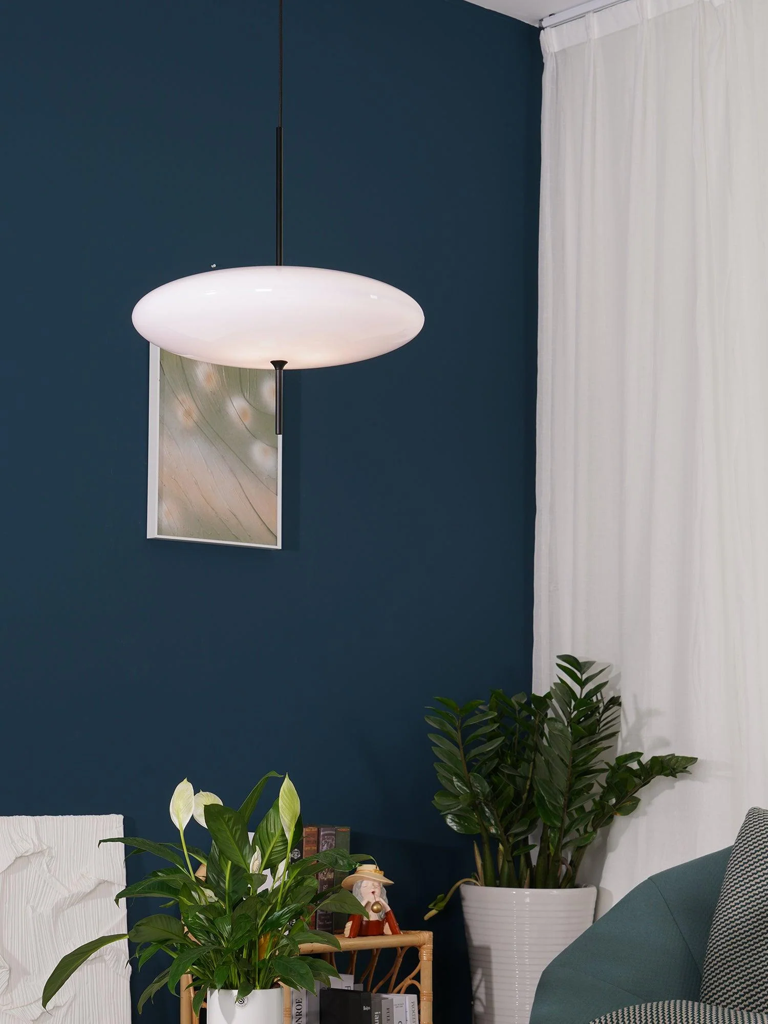 Lustra Pendant Lamp Joined Black-Painted for Living Room - Image 63
