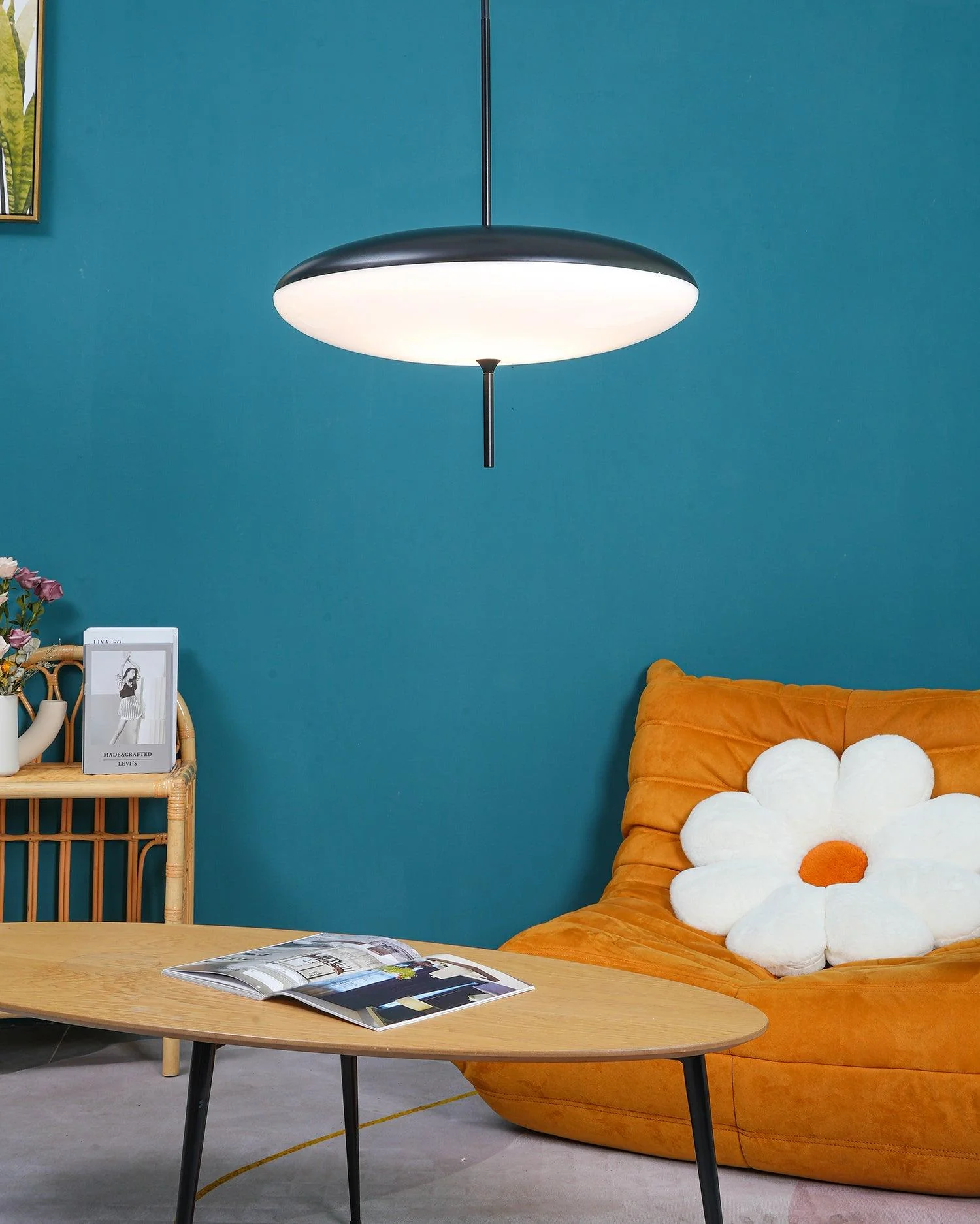 Lustra Pendant Lamp Joined Black-Painted for Living Room - Image 69