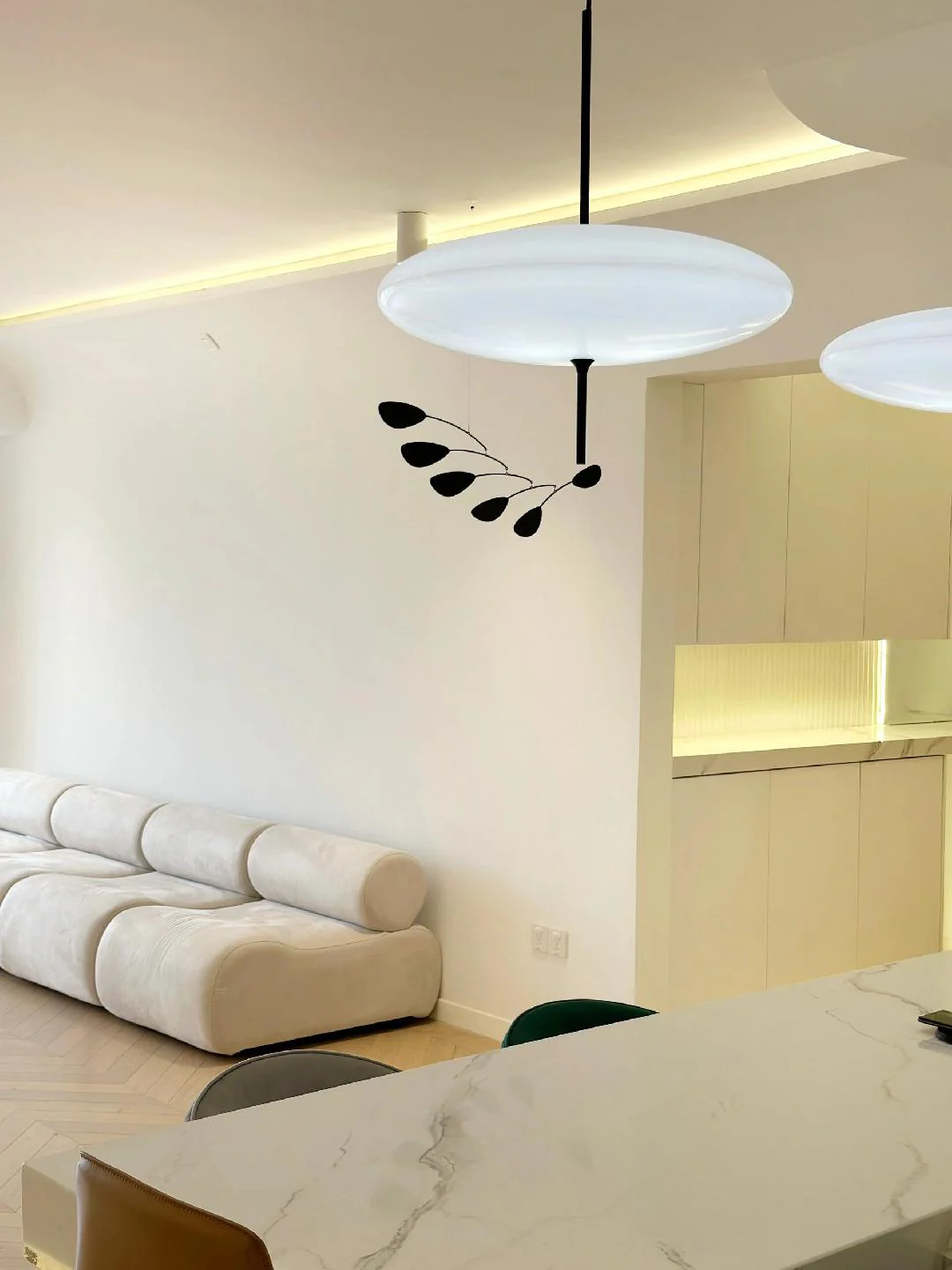 Lustra Pendant Lamp Joined Black-Painted for Living Room - Image 85