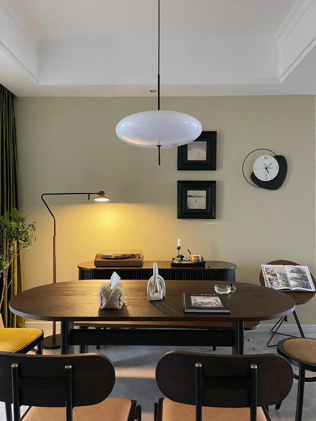 Lustra Pendant Lamp Joined Black-Painted for Living Room - Image 95