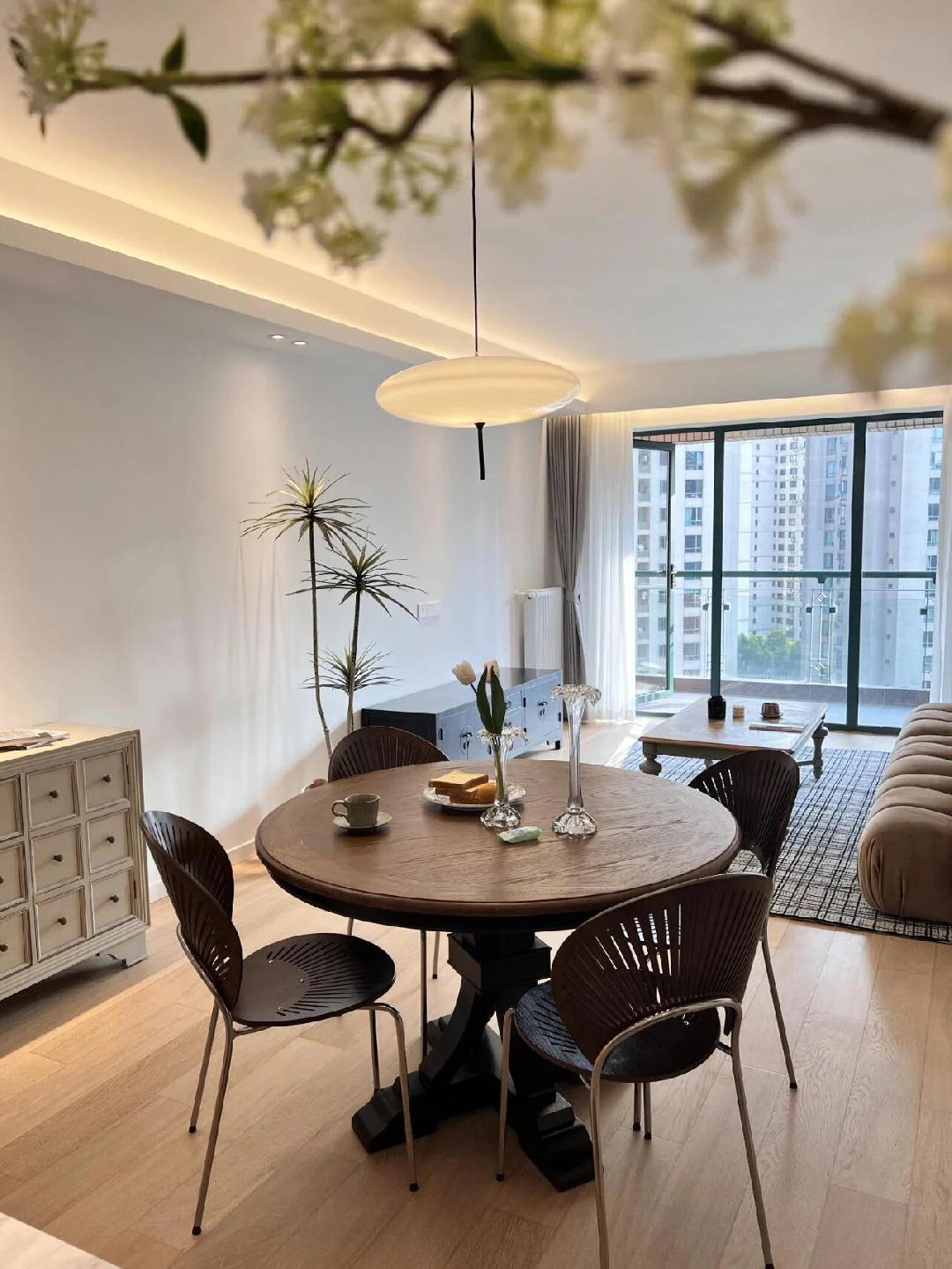 Lustra Pendant Lamp Joined Black-Painted for Living Room - Image 96