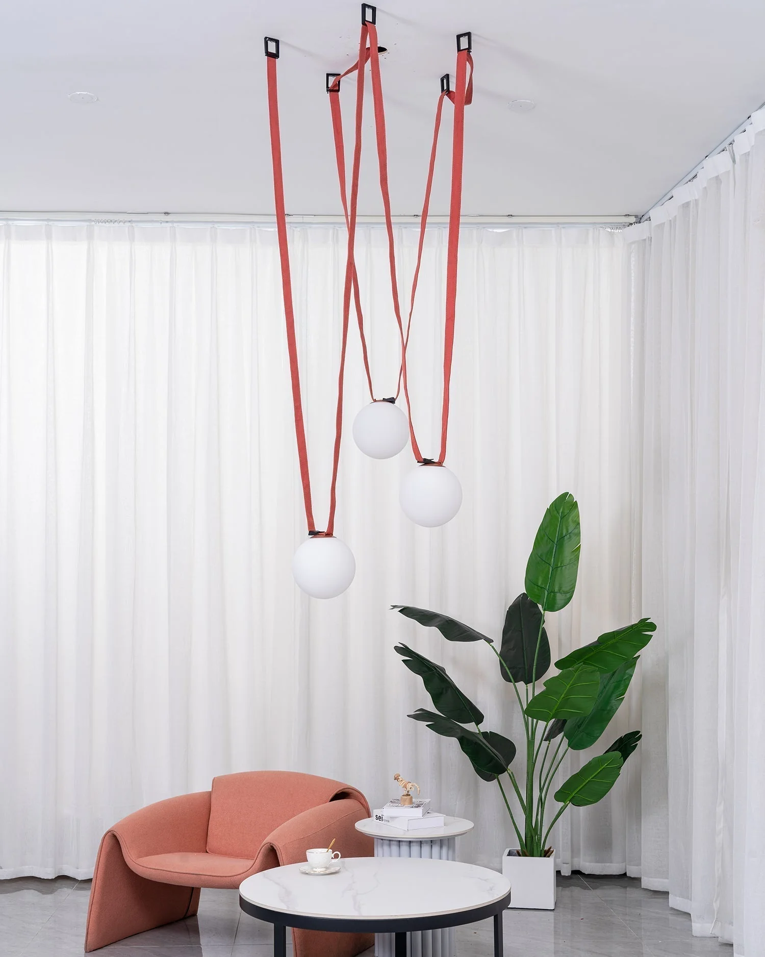 Lustra Pendant Lamp Leather Belt Glass - Image 20